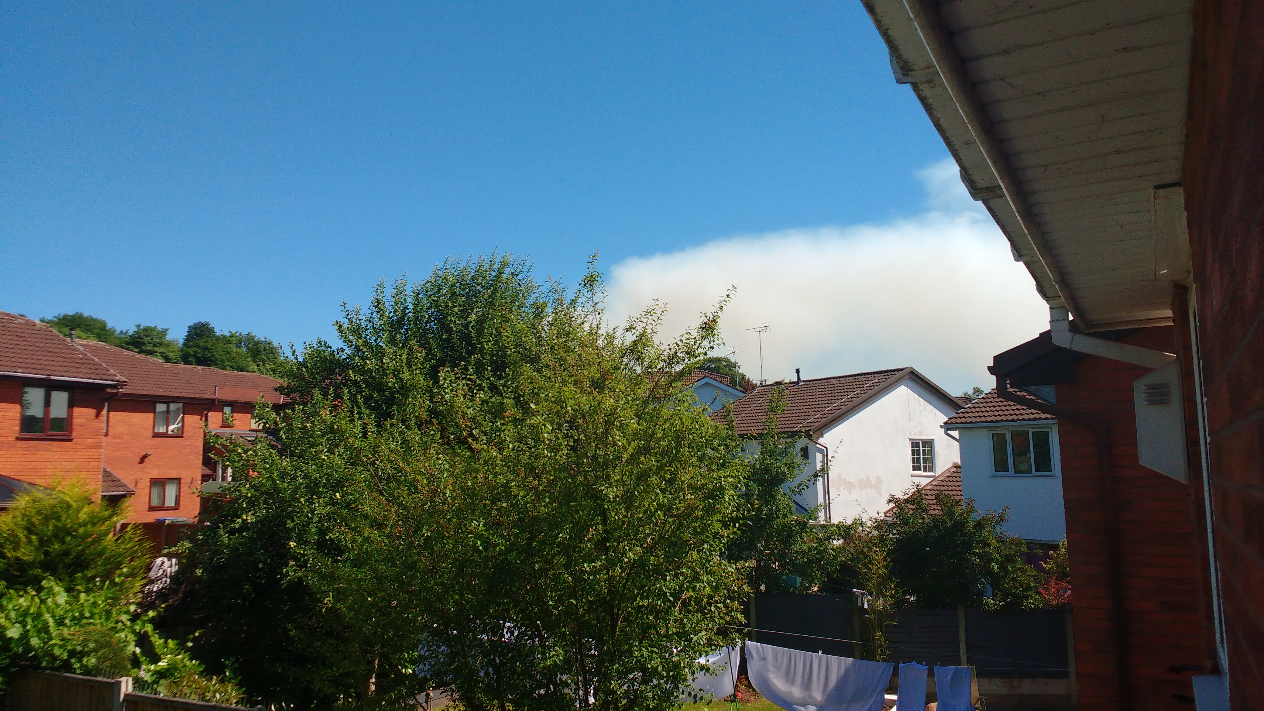 Winter Hill smoke from back window